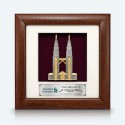 7" x 7" Solid Frame with Gold Plated Pewter : Petronas Twin Towers