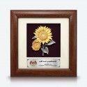 7" x 7" Frame with Gold Plated Pewter - Sunflowers