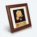 7" x 7" Frame with Gold Plated Pewter - Sunflowers