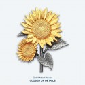 7" x 7" Frame with Gold Plated Pewter - Sunflowers
