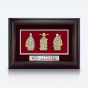8.5" x 12" VIP Frame with Gold Plated Pewer - Fu Lu Shou (Blessings, Prosperity & Longevity)