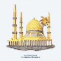 8.5" x 10" Solid Frame with Gold Plated Pewter : Masjid (Mosque)