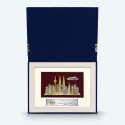 7" x 9" Book Frame with Gold Plated Pewter: Kuala Lumpur Landmark