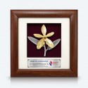 7" x 7" Frame with Gold Plated Pewter - Orchid Flower (Anggerik)