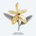 7" x 7" Frame with Gold Plated Pewter - Orchid Flower (Anggerik)