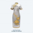 7" x 7" Frame with Gold Plated Pewter - Cheongsam