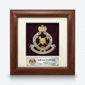 7" x 7" Frame with Gold Plated Pewter - Logo Police Diraja Malaysia (Polis PDRM)