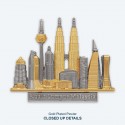 7" x 7" Frame with Gold Plated Pewter - Kuala Lumpur Landmark