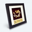 6" x 6" Frame with Gold Plated Pewter : Dragon