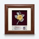 7" x 7" Frame with Gold Plated Pewter - Bunga Raya (Hibiscus Flower)