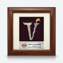 7" x 7" Frame with Gold Plated Pewter - Keris (Kris)