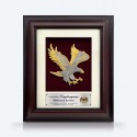 8.5" x 10" Solid Frame with Gold Plated Pewter : Flying Eagle