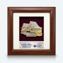 7" x 7" Frame with Gold Plated Pewter - Rumah Melayu (Malay House)