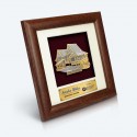 7" x 7" Frame with Gold Plated Pewter - Rumah Melayu (Malay House)